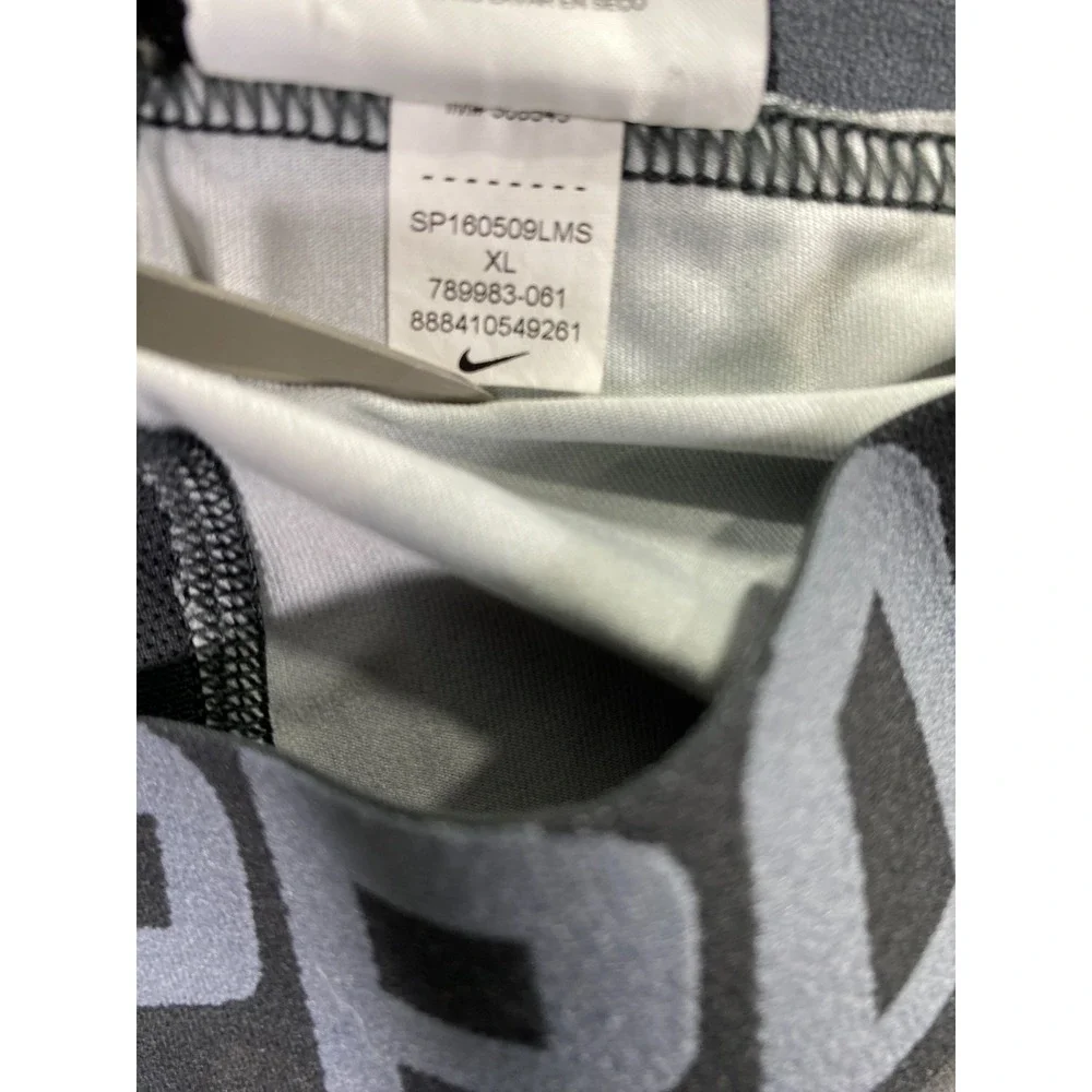 Nike Pro Gray Black Camo Compression Leggings Men's XL Dri Fit Workout Gym